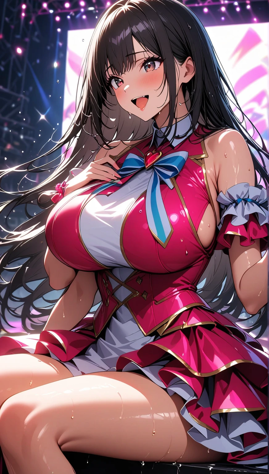 {{{{{16k,Ultra High-resolution realistic romantic photo of neat girl as a pure embarrasslng virgin as pretty as a actress in the romantic field at deep night, The way she embarrassed herself is adorable, she transforms into a cute girl of third ranks higher and radiates glowing charm, expressing femininity all over her body while being made into an adult, The more shy she is, the smaller and neatly her face becomes}}}}},{{Extremely detailed}},{{{{{dye her cheeks flush and integrated her head pure small, thick lips, Enchanting thick gross idol's Lips}}}}},{{{{{the best glossy bang neat voluminous virgin hair}}}}},{{{{{She get more attractive and smoother her body, The bigger her tits get, the thinner her bare waist gets, her breasts have become large, soft, and cleavage-like as she's carefully rubbed them, She's trying to make a cleavage with her hands over her growing tits, She is a slut, but she is transformed into a pure virgin, and her expression and appearance are transformed into that of a pure, unused virgin, so clean and pure and floating in soap bubbles that there is no trace of her slutty past}}}}}