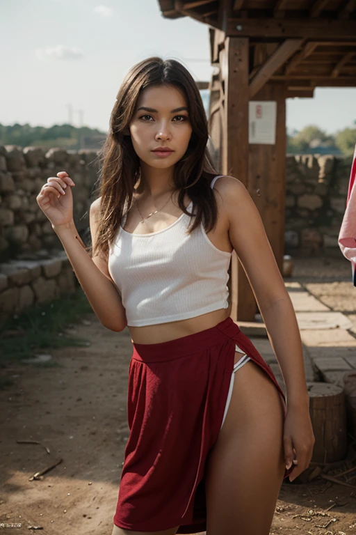 ((Best Quality)) ,((masterpiece)),((hight resolution)),((photorealestic:)), ((RAW photo)),(8K), ((Cowboy shot)), (1 beautiful Philippines girl),((Photo of an 45-year-old girl)), (Shirt), (Upskirt),(pink panty), ((Lift the skirt up)), (hair light), (Angel Smile), (beautiful fingers), ((so sexy)), ((very extremely beautiful)), boots, farm
