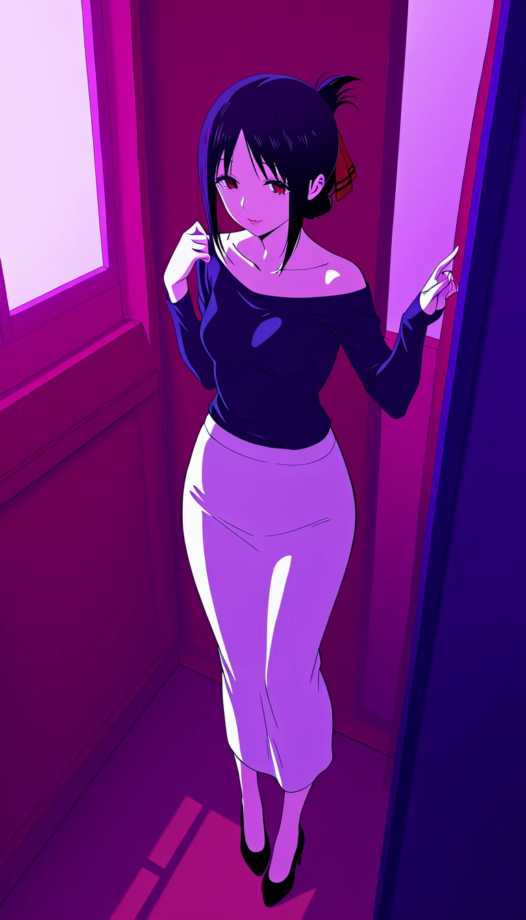 colossal Thighs, gigantic thighs, very huge thighs, very big thighs))), Bob cut bangs hair, young girl, standing, front pose, ?????, nude, platform heels, happy, moan, open mouth, asían, slanted eyes, black hair, skinny body,