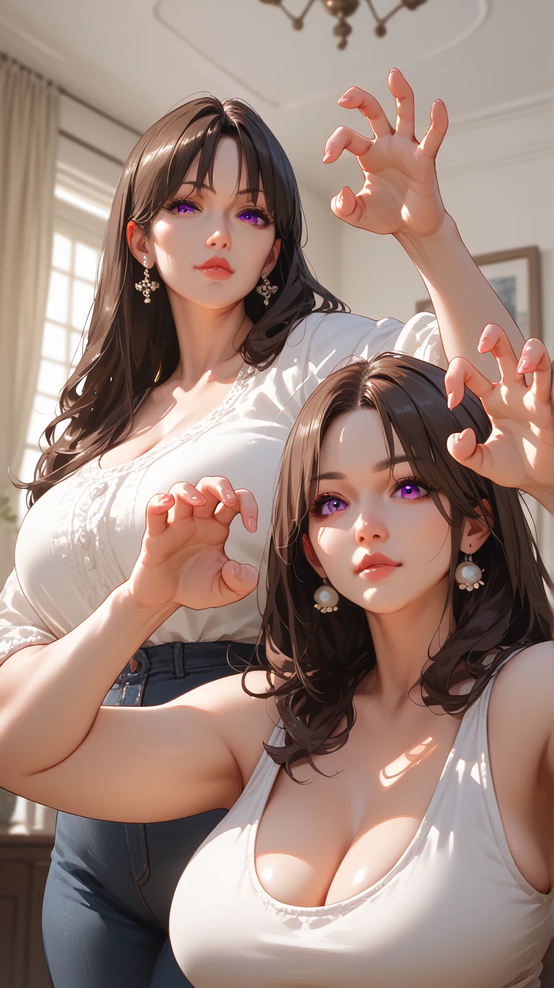 White and Red, Masterpiece of (ProfessionalPhoto:1.37) ExtremelyDetailed (((KAWAII girl with HUGE boobs:1.37)) (Face Printed t-shirt:1.2) Extremely detailed (Delicate cotton textures) PerfectLighting (Studio Dark GRAY Background) with (Dazzling RainbowColor Particles:1.28) BREAK (((NOGIZAKA FaceVariations))), Extremely Detailed (very KAWAII Face), Childish CaptivatingGaze Stunning ParfectEyes ElaboratePupils with (SparklingHighlights:1.28), DoubleEyelids with (Detailed Voluminous LongEyelashes:0.88), Small GlossyRedLips with BeautifulDetails, CoquettishTongue, PUNIPUNI RosyCheeks, Radiant PearlSkin with Transparency, Glowing DowneyHair . { (Dynamic Joyful expressions LifeLike Rendering:1.4) | (:d) }, (large eyes:-1) .