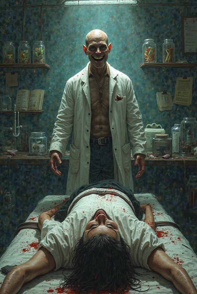 Un médecin psychopathe,  qui ne soignerai pas les patients mais les rendraient encore plus fou