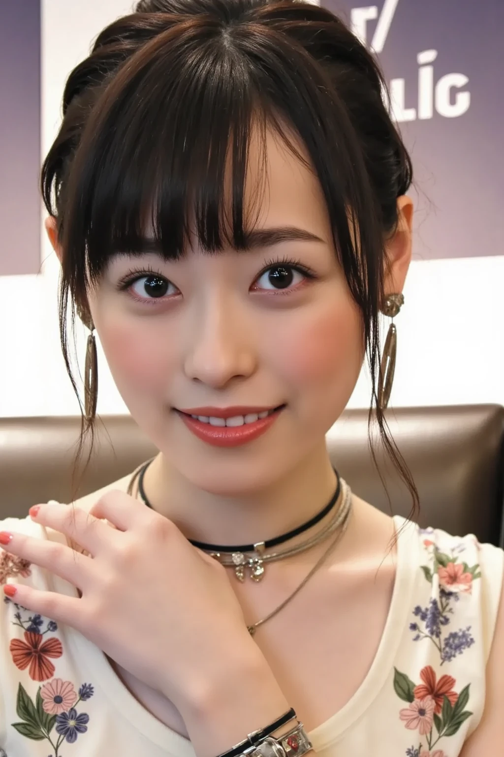(high quality , Super detailed:1.2 ) , (Highly detailed beautiful face:1.4), ((Highest quality)), ((masterpiece)),smile ,beautiful woman, (be familiar with), perfect face、(8K, highest quality, masterpiece:1.2),(ultra high resolution:1.0),((Natural big breasts:1.2))