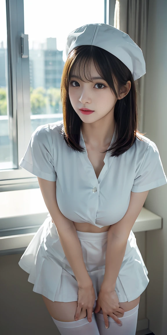 (masterpiece:1.3)、Super detailed finish、(High resolution、8k:1.3)、(highest quality)、(Super realistic like a photo:1.3)、correct limbs、anatomically correct, The face is in focus、close up on face, ultra high definition face、Face is in focus、Ultra high definition and beautiful eyes、(focused eyes、Eyes are symmetrical:1.3)、High-definition and beautiful skin、firm skin、Ultra high definition hair texture、japanese woman、20 years old、very cute, short hair, Office lady suit:1.1, (white shirt, pencil skirt:1.3), (lying face up on the bed:1.3), (shy、dynamic pose:1.3), small breast, (very embarrassed:1.1), (blush:1.3), multiple angles, bedroom、(looking at viewer:1.2), nsfw