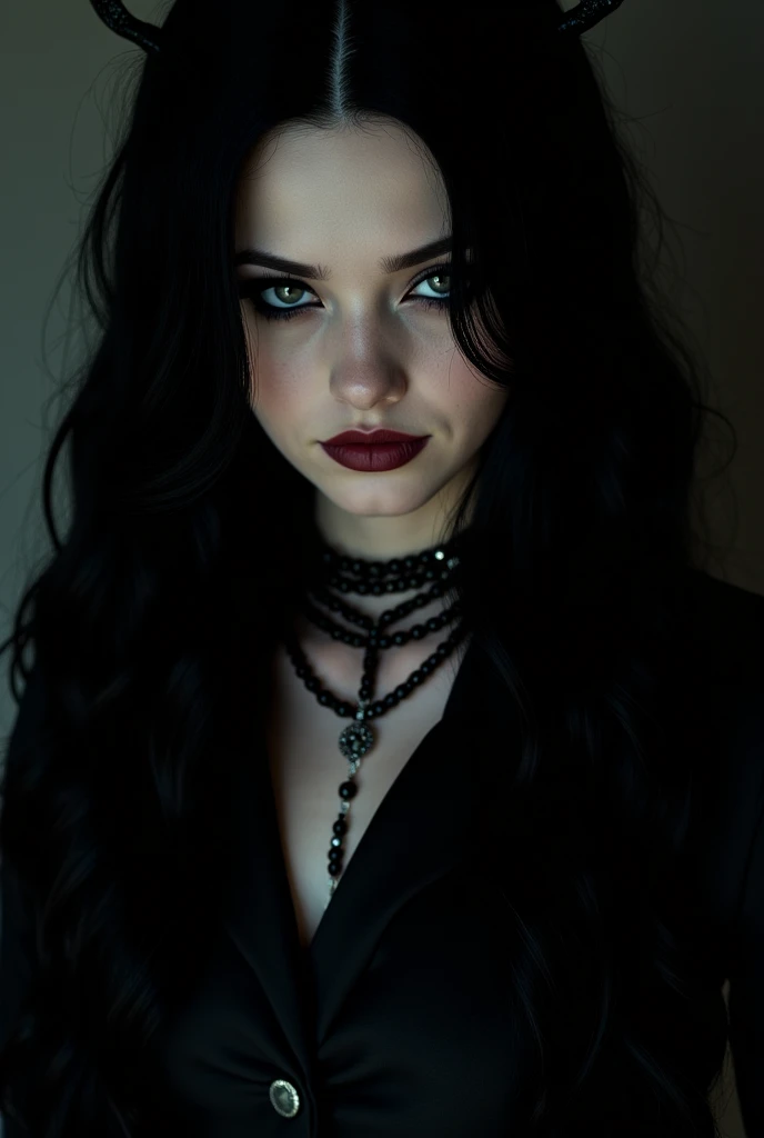gothique, goth, Francaise 30ans, pale de peau, cheveux long brun lisse, sexy, réaliste yeux, femme réelle, lumière naturel, forme généreuse, longue robe noir, photo naturel , photo en haute qualité dans un grand salon moderne noire, collier bijoux, maquillage, ultra realiste, 4k, reel, détail, photo en extérieur, soleil, visage avec du caractère, nez prononcé, grimaces, nez long