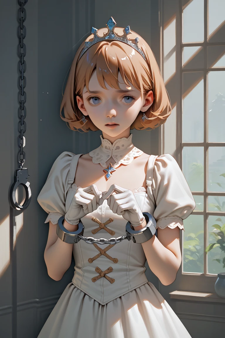 Anime Girl，Princess，White Gloves， anime，put on handcuffs，