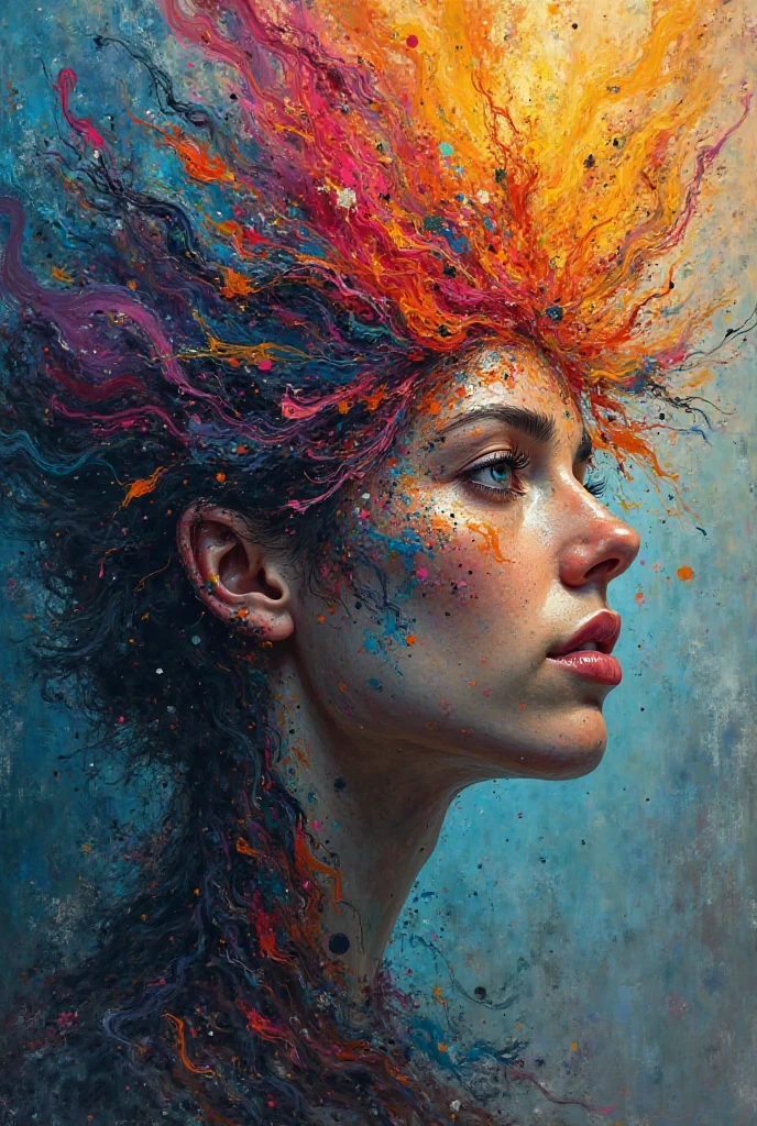 Tectonics of feelings in a palette of colors
The picture should be: 
Person 
Artist 
Tectonics