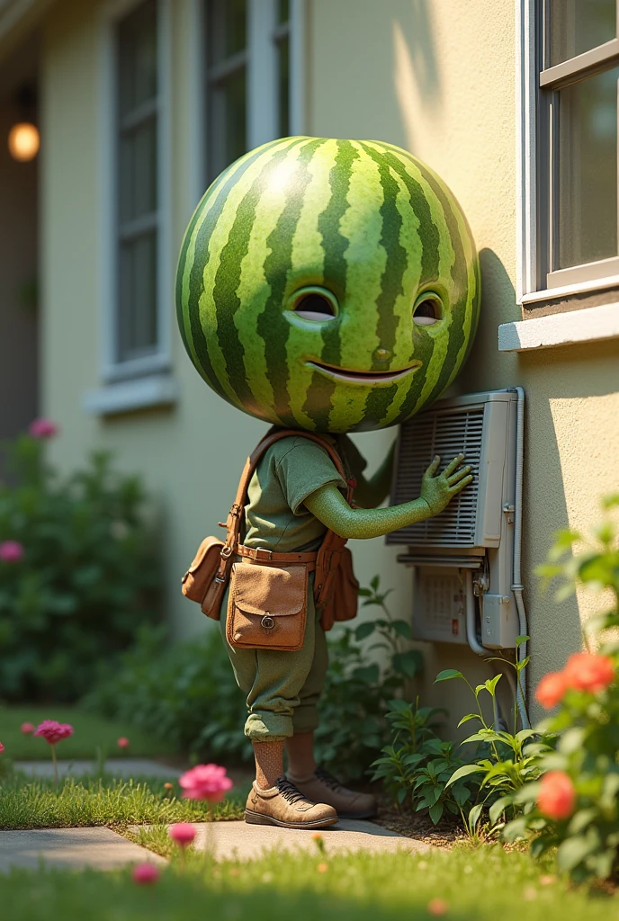 Man with watermelon feature in front of JMA church