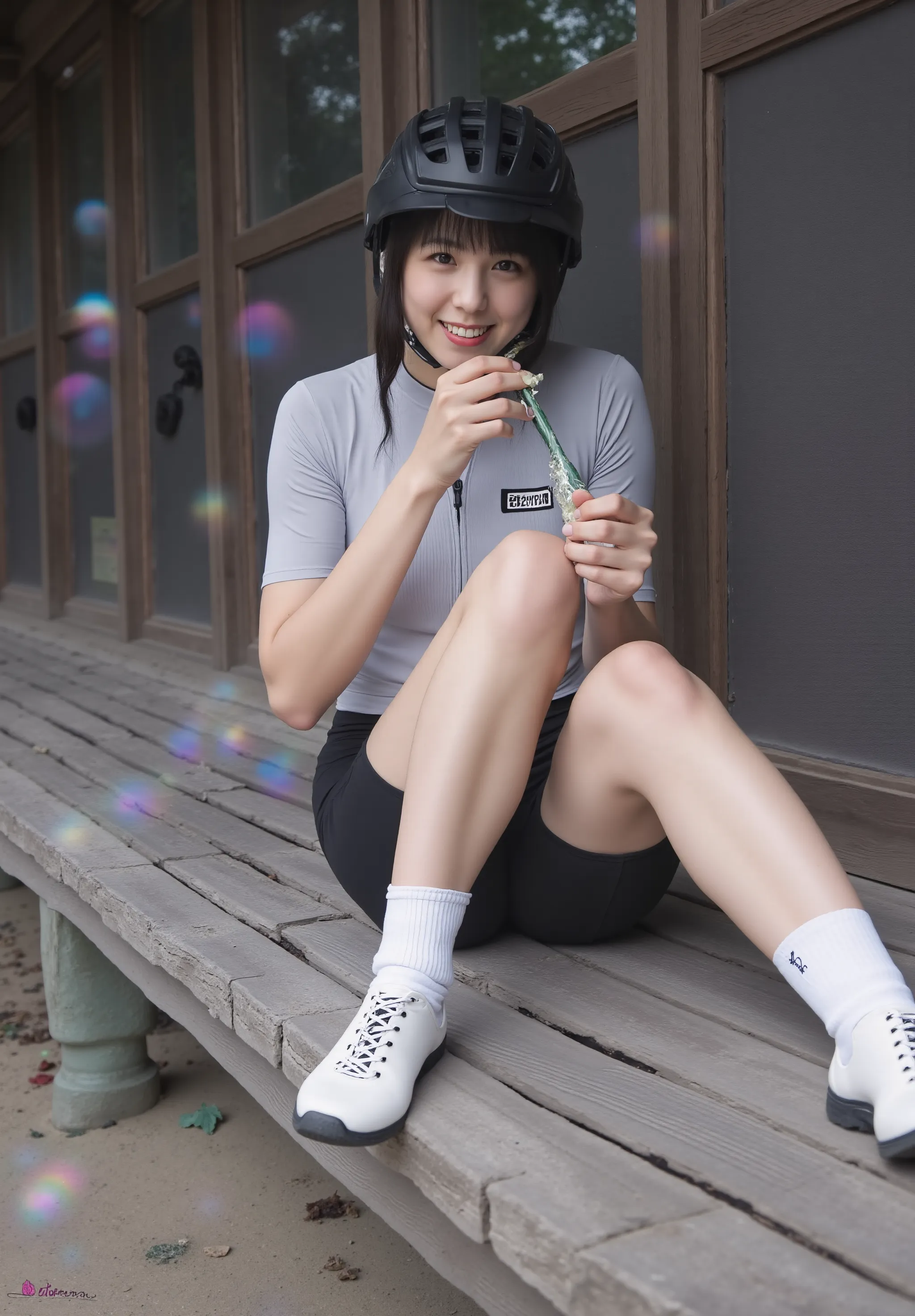 自転車ウェアの女の子のイラスト