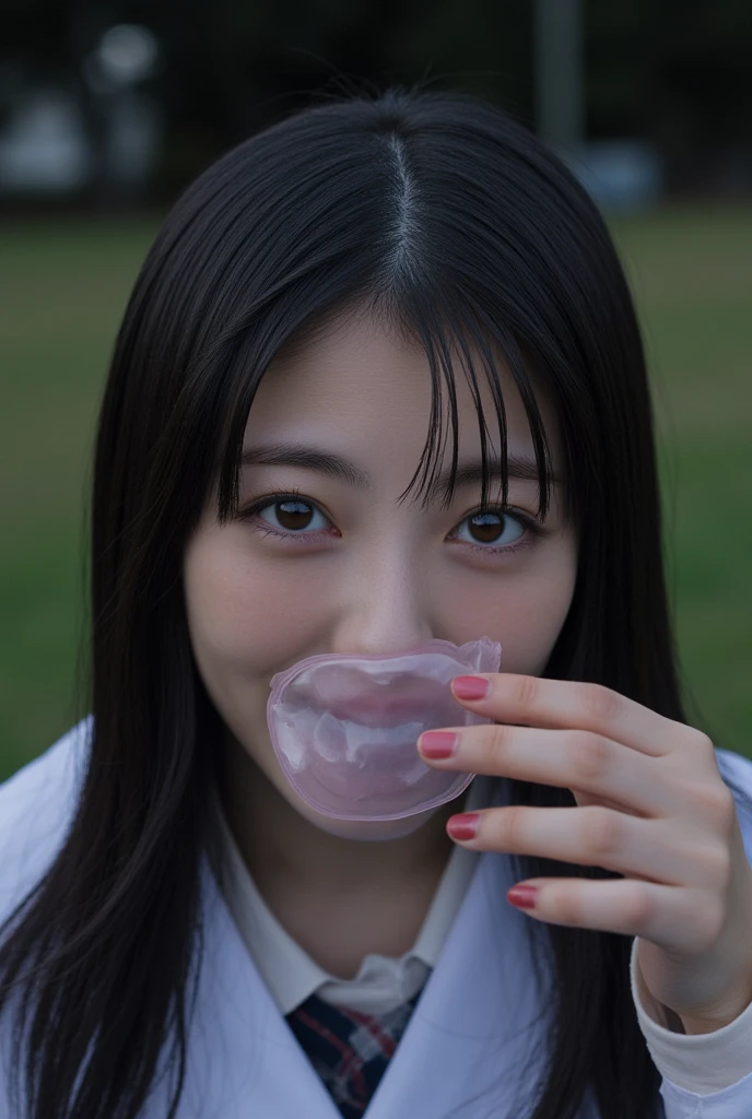 Long Hair Girl, Pee in public, I can't stand it anymore, Horny Face, Face enduring pain, close your eyes