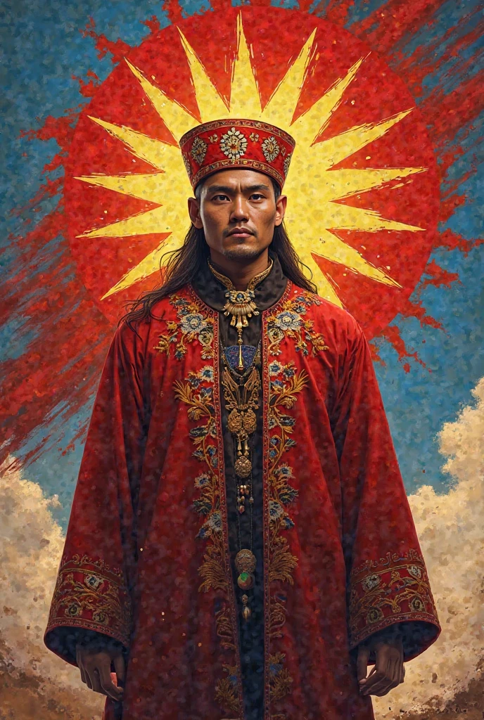 against the background of the Kyrgyz flag 🇰🇬