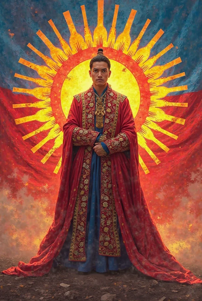 against the background of the Kyrgyz flag 🇰🇬