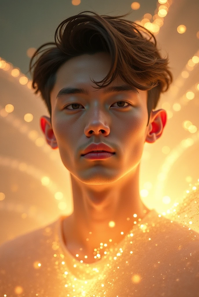 Man with angelic face