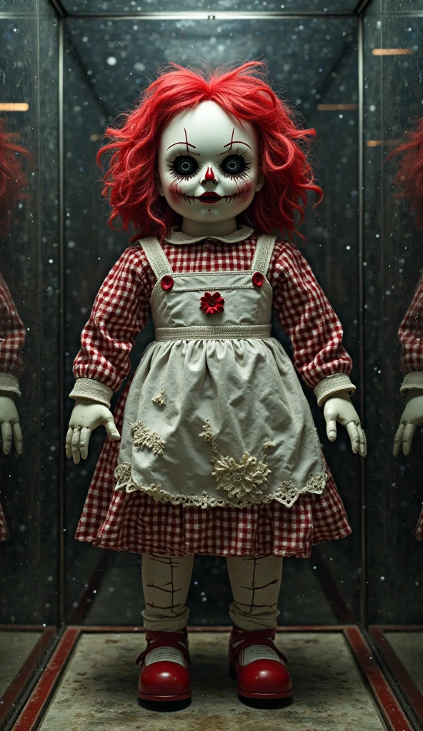 (knitted toy voodoo doll:1.6), (cursed voodoo doll:1.3), (clothes: torn white dress with dark blood stains:1.2), (missing one eye:1.1), (accessories: teddy bear torn to shreds, sinister eyes:1.1), (background: ghostly nursery in the dark, creepy lullabies and an atmosphere of horror and fear:1.2), best quality, masterpiece, detailed soft oil painting, detailed background, dramatic cinematic lighting, soft edge lighting, professional, dramatic lighting, hard edge lighting, ultra quality, 4k, masterpiece, best quality, 8k, ultra high definition, high resolution, extremely detailed