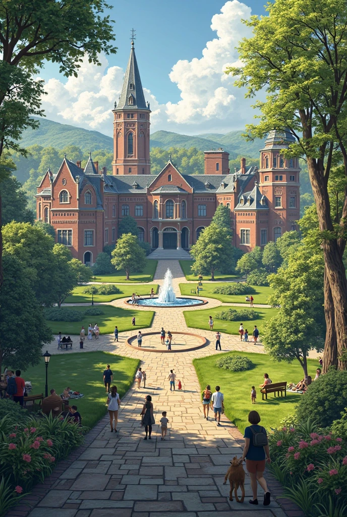 Type university landscape for background