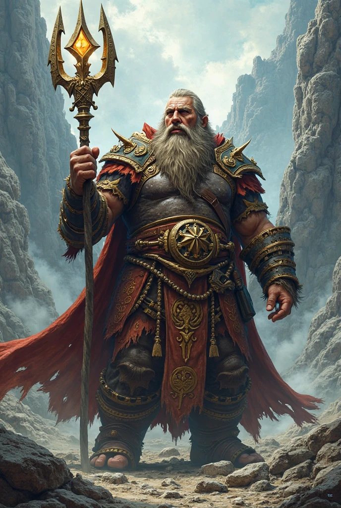 Dwarf priest with a trident