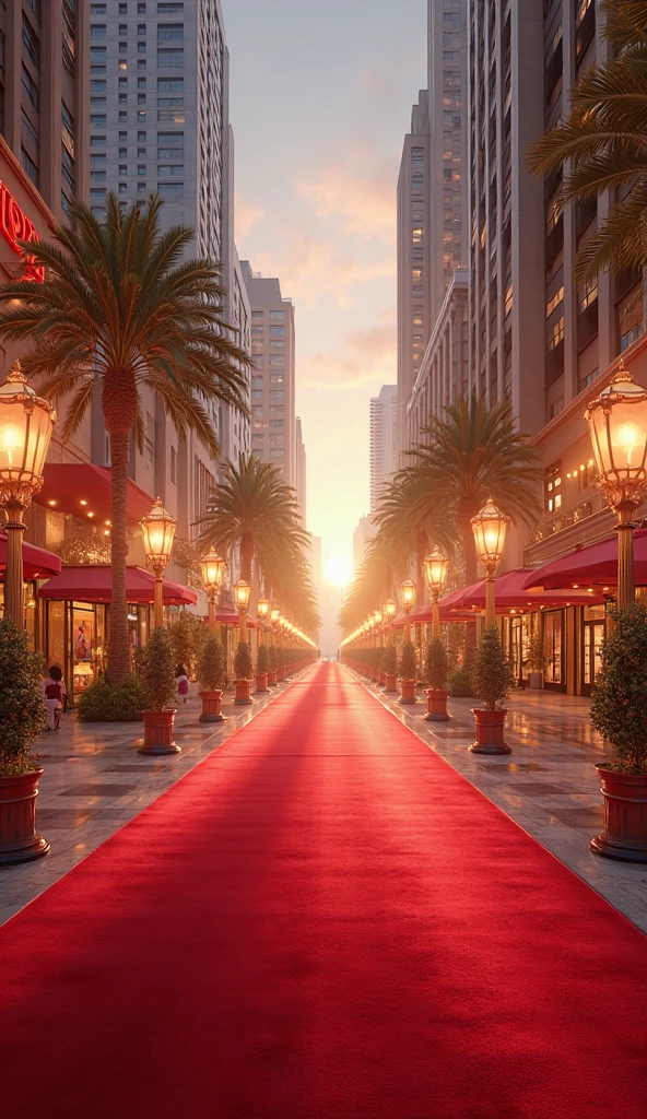 Background of a celebrity awards gala without characters only the red carpet on the street without people