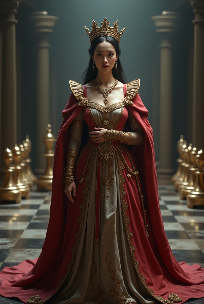 Let the other chips be behind the queen