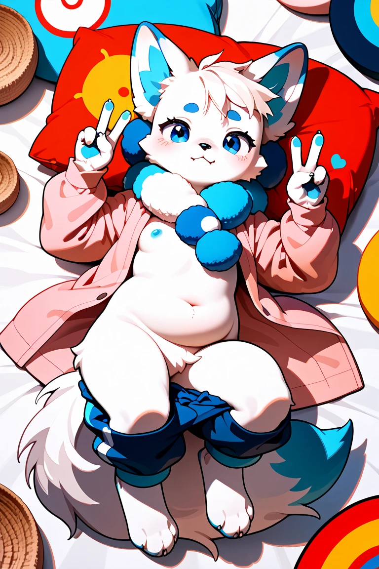 score_9, score_8_up, score_7_up, detailed background, by riyo_(lyomsnpmp), 1girl, solo, anthro cat, blue Eyes, white fur, long hair, white fur, basement, Plastic skin, fuzzy fur, absurd res, Big butt, standing, front view, Breasts, Big breasts, toy, naked, nipple