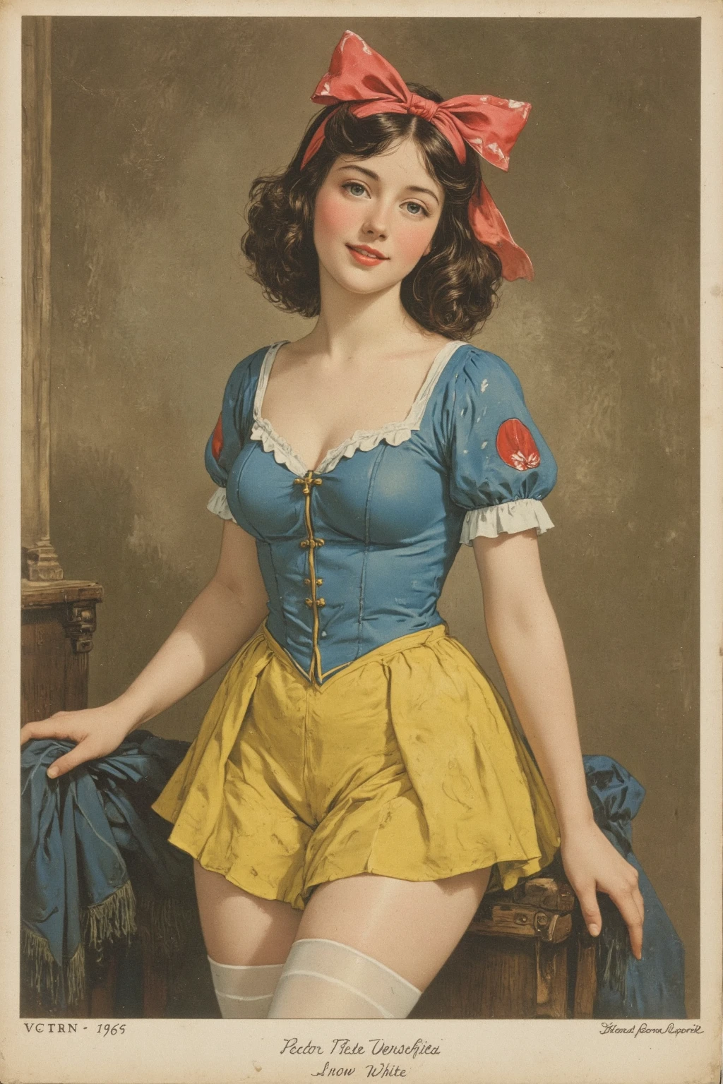 Artist Drozdova in pin-up style.. oil painting.Anthony Geoffroy,caricature,full length girl, with a large figure and a cheerful face.in the form of a musketeer.correct body anatomy, five different fingers.