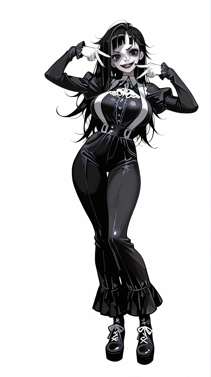 Anime Art, Full Body Movement, Sexy Woman in Black, Fierce Soprano Woman, Great Erotic Art, Line Art, Sexy Art, J.C. Leyendecker