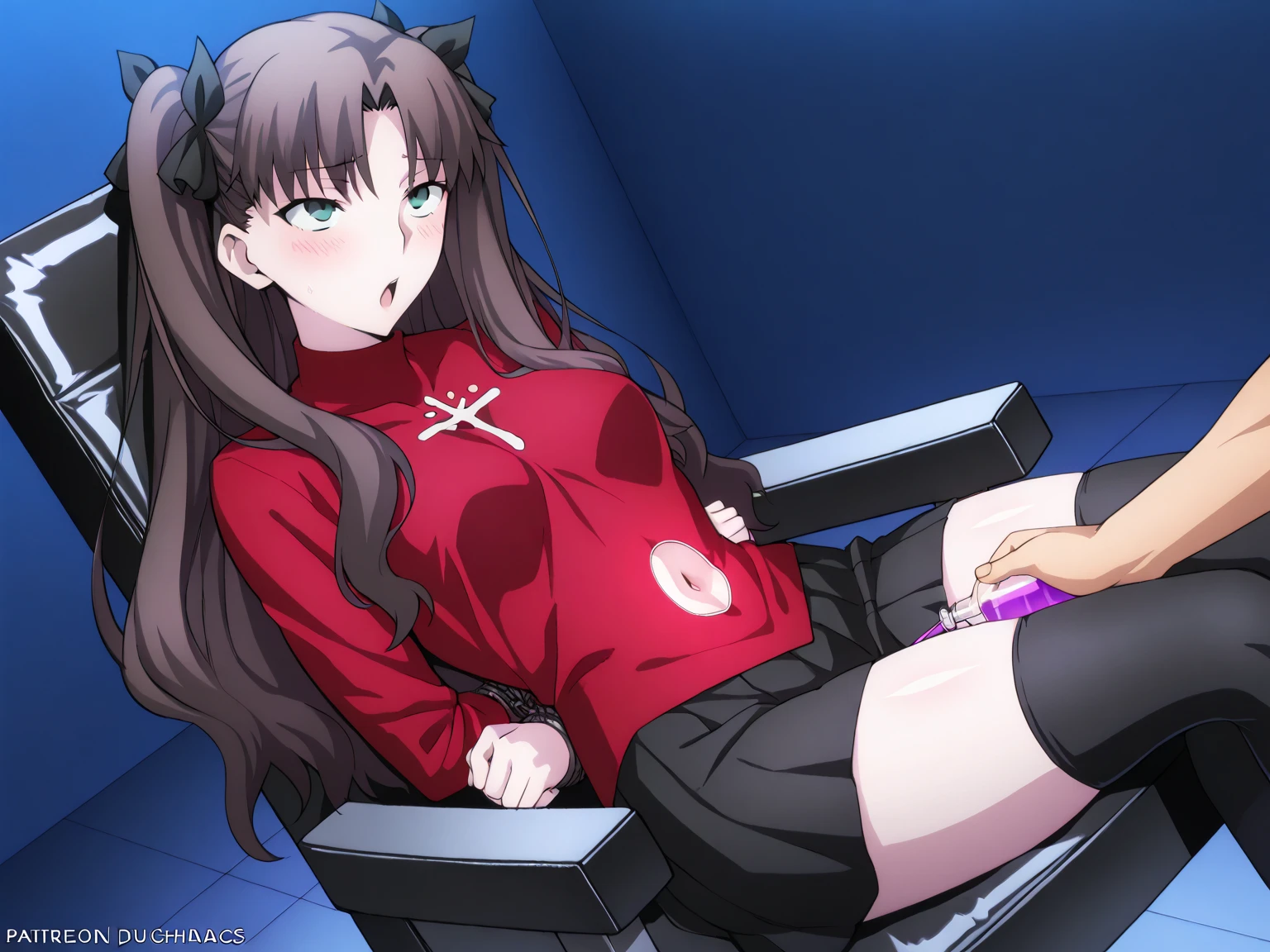 gameroomconcept,PC Desk,Sitting in a gaming chair,Pay,Holding a game controller,vtuber,Game Now Streaming,A lady-like broadcasting room,lady bed,Colorful pussy,Black labia,Black genital area,Flip-up skirt, , (Black pubic hair）,Thick pubic hair,((Hairy pubic hair)),Crying face,tears,saliva１, Skinned clitoris, close your eyes, how, how in Pussy, Dark Skin, Heterosexual, Penetration, Pussy, Pussy juice, Sweat,(((Urine splashes))),No correction, vagina, , Vein,anus,Accurate female genital location,The position of pubic hair on a typical woman, beautiful, (masterpiece:1.2), (Highest quality:1.2), Perfect Eyes, Perfect Face, Perfect lighting,One woman, 独奏,Oily skin,masterpiece, Highest quality, High resolution, (salome), Drill Hair, Parted bangs, hair band, ribbon, Purple eyes, Large Breasts, tattoo, ((Red tight dress, Silk material)),mini skirt,Long sleeve, Bare shoulders, Black gloves,Open your mouth wide,Showing teeth,Thick thighs,Narrow waist, Cowboy Shot,((headset)),Constricted eyes,),Expressions of pain,Crying face,Close ~ eyes,tears,saliva1,Wide open vagina,, clitoris,Penetration, Pussy, Pussy juice, Sweat,(((Urine splashes around the groin area))),