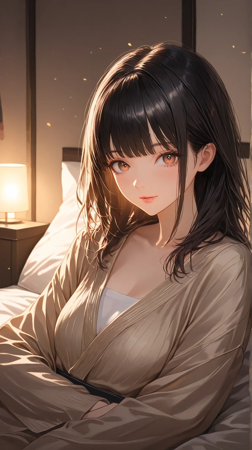 ((Full body portrait))、 A cute face like an idol、Gentle and cute、(((Japanese Yukata)))、(night)、(((Japanese-style room futon in a Japanese inn)))、(((Lying down and fast asleep)))、((Cleavage、I can see your thighs))、RAW Photos、Genuine、High resolution
