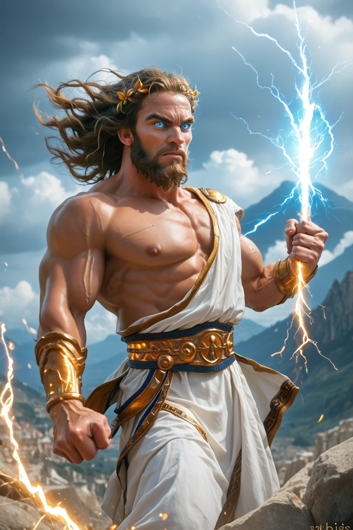 image of a giant holding with one hand a huge amount of light coming from the front and with the other hand extended in the opposite direction as if calling someone, illuminated, photorealistic cinematics, full body, perfect composition, beautiful and detailed 4k representation incredibly detailed trending on artstation, 4k art photography concept art, perfect composition, beautiful detailed octane rendering incredibly detailed trending on artstation, 4k art photography, photorealistic concept art, soft natural volumetric cinematic perfect light, chiaroscuro, photography award-winning, masterpiece