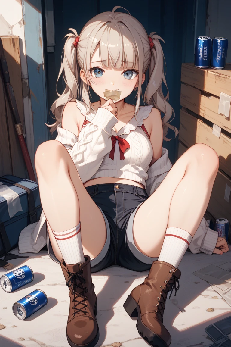1 girl, strapped to a chair, (bondage chair:1.5), (open legs:1.5), spread arms, arms to the sides, (inside basement, underground, torture room), (ankles tied, wrists restrained, ankle cuffs, wrist cuffs), arms to the sides, (blushing:1.5), (crying:1.1), (teary eyes:1.1), (struggle:1.5), (blushing, worried, scared, teary eyes), ((tight clothes, short sleeves, sailor uniform, mini-skirt, shoeless)), perfect body, big thighs, perfect face, beautiful face, beautiful eyes, detailed eyes, focus on face, centered, from above, three sided view