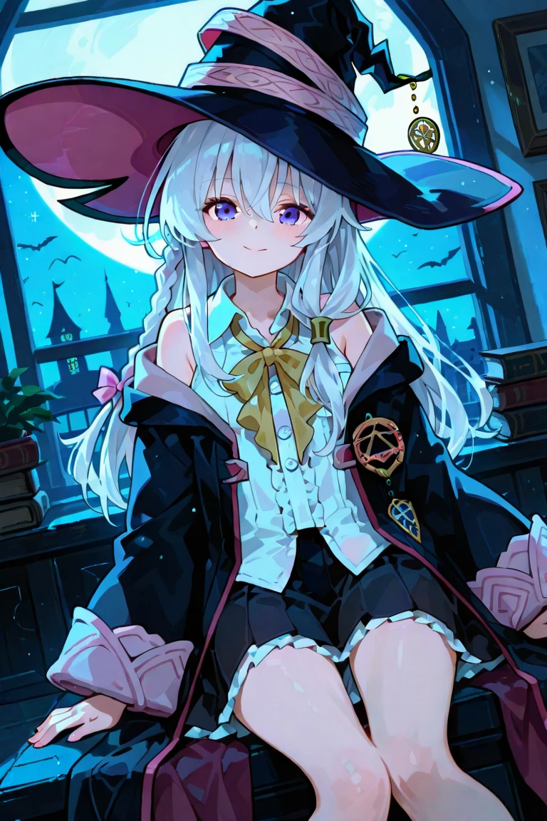 (Masterpiece artwork: 1.3), (top-quality: 1.2), Grande plano de one rapariga bonita, Ultra-detailed illustration, Ultra-high quality, high qualiy, top-quality, members, Fingers, beautiful and slender girl, one, Eyes red, leather witch cosplay, little devil, bob cut, black stocking, deer hat, illuminated kinematics