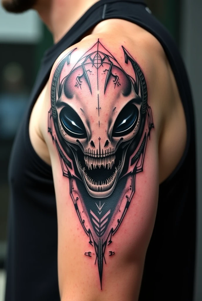 Create image of an alien invasion for tattoo