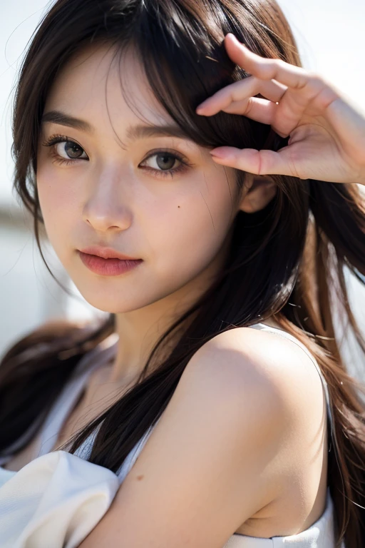 ((best quality)), ((masterpiece)), (detailed), perfect face, long black hair, shy face, cute face, sexy face, grey eyes