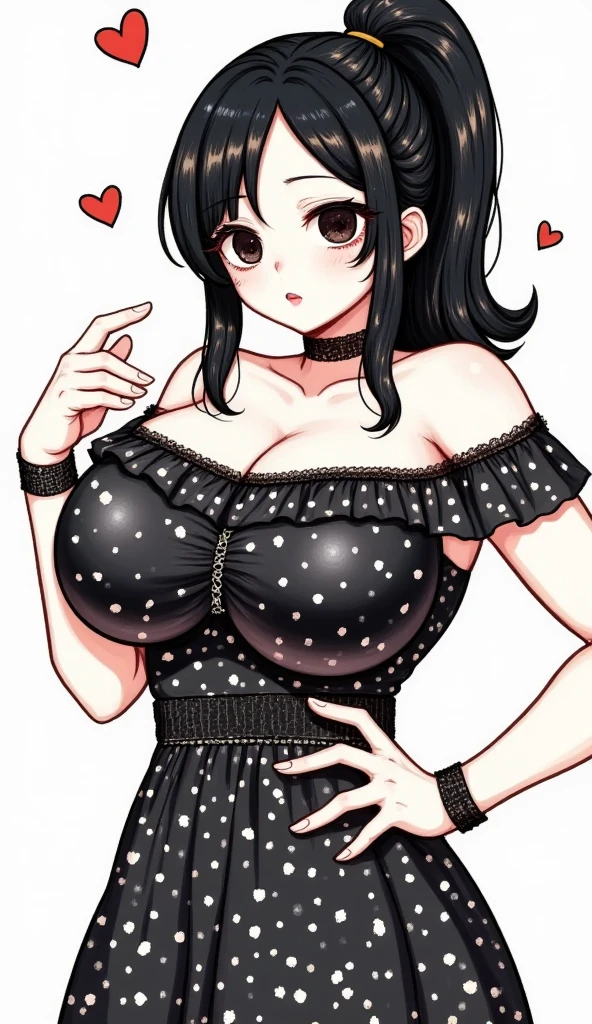 Photo of a woman with natural skin, Seaside cave, The light is shining in, Upper Body, Smiling, High Twintails, Black hair with red mesh, Sharp eyes with red eyeshadow, Blue-green eyes, Shining eyes, A thin, upturned nose, Well-shaped lips, Big Breasts, ((Black off-the-shoulder dress, Thin shoulder straps)), barefoot, Makeup, Exquisitely crafted with the utmost attention to detail, Vibrant, amazing, Smooth, Cinematic, 4K, Backlight, (()), Shallow depth of field, ((Detailed eyes:1.3, Detailed lips:1.3, high quality, )), masterpiece, Super detailed images, High quality