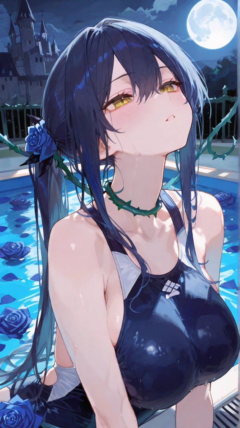 Pink Bikini、Sexy bikini、Random pose、Floral bikini、Yellow floral bikini、Random pose、cowgirl position、、cowgirl position、、Hide your with your hands、Blushing、Embarrassed expression、、Not wearing a bra、、Pale purple eyes、、Blushing、lipstick、Perfect hands、Detailed hands、Poolside
