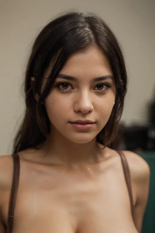 Foto hiperrealista no primeiro plano de Kelsey Asbille (Nativo americano ((Pele clara e escura))), master part, melhor qualidade, (fotorrealista:1.4), vestindo bikine brasileiro, de costa para foto no frio do Canada, na neve, Cinematic light, Beautiful woman, magro, seios grandes e grandes, cabelo longo preto, Rosto detalhado, sorrir, Facing the camera, Photo taken from a distance, idade de 35 anos