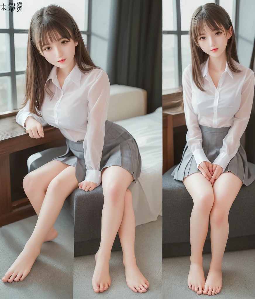 (masterpiece, Highest quality), (RAW Photos:1.2), (Realistic:1.4), Beautiful detailed girl, Very detailed eyes and face, Beautiful attention to detail, Ridiculous, incredibly Ridiculous, Large file size, Very detailedな, High resolution, Very detailed, ((Office Suits, Black Skirt)), Seductive eyes, Cute Smile, Face Focus, View your viewers, figure, Very detailed, CG, Unified, 8k wallpaper, wonderful, The finer details, Very detailed CG Unified 8k wallpaper, Face Light, Cinema Lighting, One person, 22 years old, ((Beautifully detailed feet)), ((Dynamic pose))), (half), (pantyhose), (Lie on the sofa with your knees and legs bent)), Realistic face:1.3, Realistic skin:1.6,