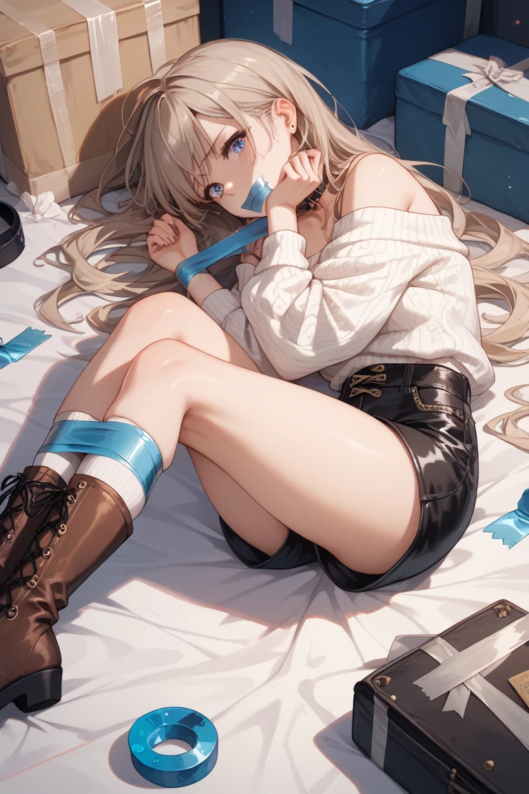 Alafi sat in the beanbag chair,legs crossed, sexy dominant pose, pretty face with arms and legs, the anime girl is crouching, ( ( ( Wearing jeans ) ) ), Legs are tied, trending at cgstation, Attractive pose, 19-year-old girl, 18 years old, trending on cgstation, E-Girl,Leakage of the lower body
