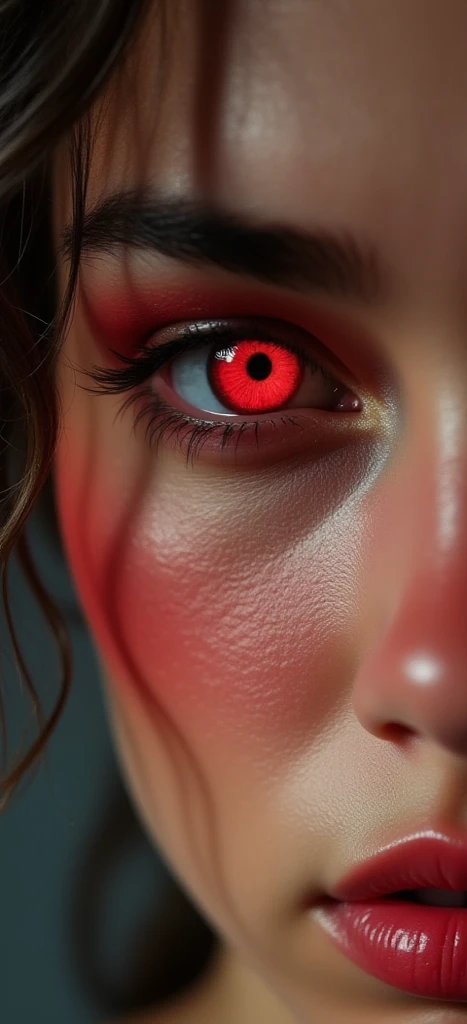 Create a burgundy red eye