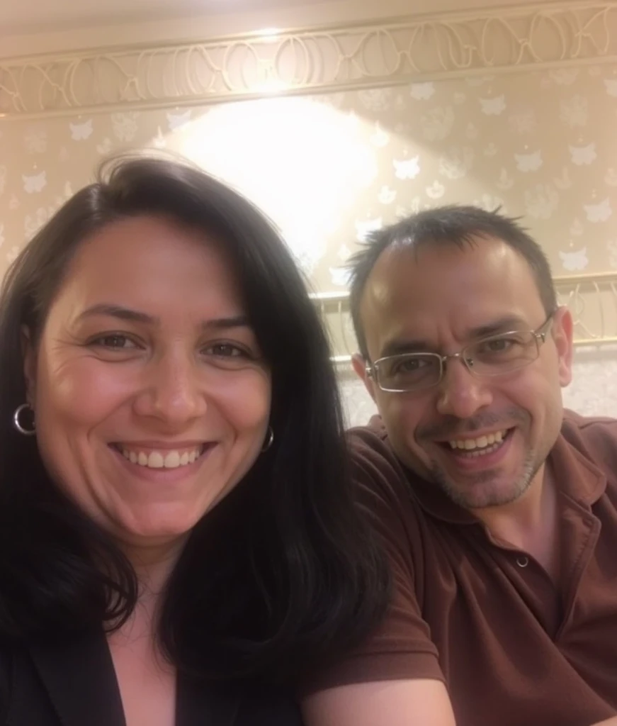 there is a man and woman that are smiling for a picture, artgerma and greg rutkowski, portrait of two people, profile image, couples portrait, sandra, momma and papa, millaise and greg rutkowski, couple portrait, mars ravelo and greg rutkowski, david rios ferreira, avatar image, portrait image, happy couple