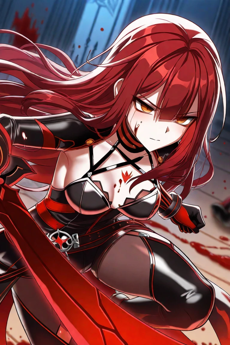 "Blood-soaked goddess with an aura of danger and power."