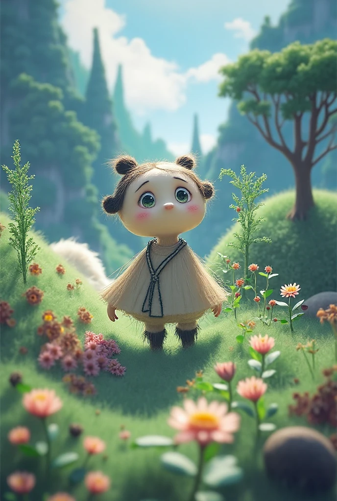 Ghibli colors，Cartoon heals，Various small animals and healing lines for little girls，（Sunshine 1.3）Super detailed graphics，Smooth skin，Cinematic lighting effects，Extreme light and shadow，Extreme light chasing，warmly lit，and harmonious，peacful （smile1.2）（Wide angle 1.3）Fairy Tale Kingdom，little bear