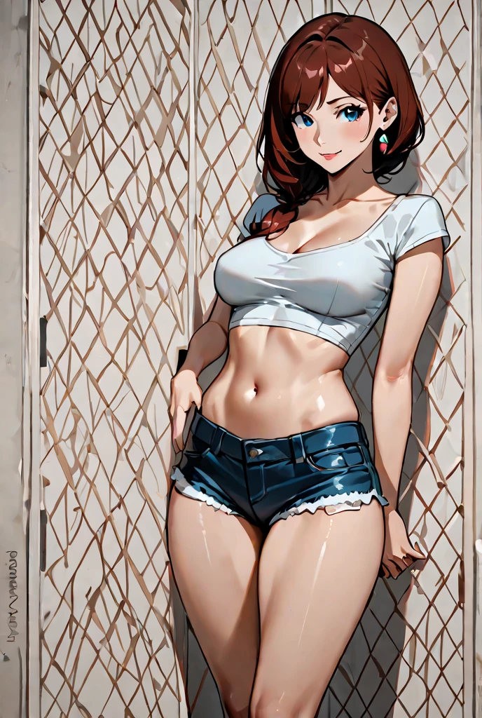 (masterpiece, Highest quality),Browsing Caution,Cartoon photo of a woman in a bikini top and jeans, Anime Drawings, Self-sastructing art, Fascinating anime, ナミ one piece:1.7, Biomechanical , one pieceのナミ:1.9, 3DCG, I also make fan art, Top rated on pixiv,{{{{{Cow print ultra micro bikini top:1.9}}}}},{{{{{Puffy nipples:1.9}}}}},{{{{{Super low-rise jeans:1.8}}}}},Embarrassed look:1.7,we \(one piece\), No jeans:1.5, elf