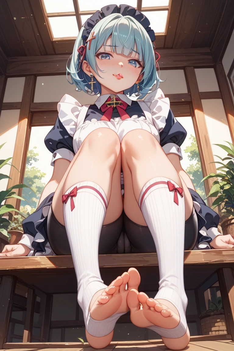 Hamakaze, Hamakaze, Blue eyes, Grey Hair, Hair Ornament, Hair over one eye, hair clips, Short hair, Short hair,BREAK black pantyhose, buttoning, gloves, grey sailor collar, grey skirt, hair clips, neckerchief, pantyhose, Pleated skirt, Sailor collar, School uniform, serafuku, (White seraphuk:1.3),Skirt, White Gloves, Yellow neckerchief,Naughty big、large full breasts、looking at the viewers,BREAK (masutepiece:1.2), Best Quality, High resolution, Unity 8k壁纸, (Illustration:0.8), (Beautiful detailed eyes:1.6), extra detailed face, Perfect Lighting, extremely details CG, (Perfect hands, Perfect Anatomy),Smile with open mouth、,(white panties:1.3)、(Fully exposed panties:1.5)、Sit with your knees bent、Eight-headed body、beauty legs 、As if looking up from below、(knees to chest),、(outside of house、plein air,:1.3)、(sea side:1.3)