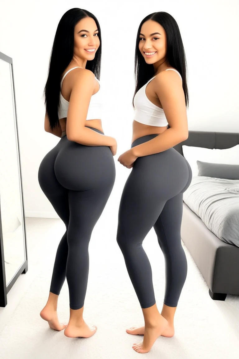 High Detail, Wear (Tight shirt:1.2), Beautiful and delicate face, Hazel eyes, (Attractive fitness woman:1.3), (Tempting:1.1), (blush:1.1), hourglass body shape, Full set of shiny aerobic white latex jumpsuit, big round breasts，Full body proportion photo,,(big booty) (face here) Plus size bbw big ,grass, (wide booty)insanely inflated hips,Thick body ,fat body , curve shap body, widest hips , thick hips ,widest breast,  thick breast