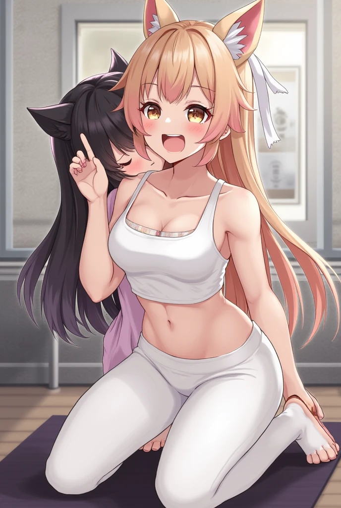 masterpiece, best quality, 2girls,, licking armpit, <lora:qqq-armpit_licking-v2-000017:0.8>