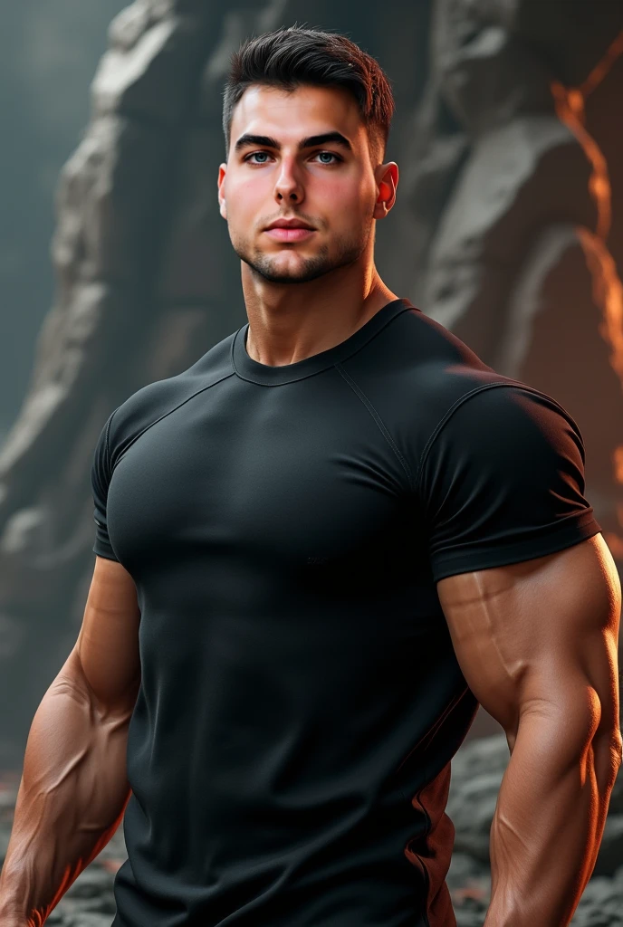Stunningly light skin muscular ginger guy, walking near river, without clothes, sin camisa, with short hair quiff haircut, muscular body, cuerpo de Dios griego, small waist, beautiful d&d character portrait, dark fantasy, golden hour, ethereal, pixar, detailed, realistic face, digital portrait, intricate details, fiverr dnd character, wlop, artstation, hd, octane render, in the style of artgerm and rutkowski, beautiful landscape, realistic and natural, detailed full-color, nature, hd photography, perfect composition, gloss, hyperrealism