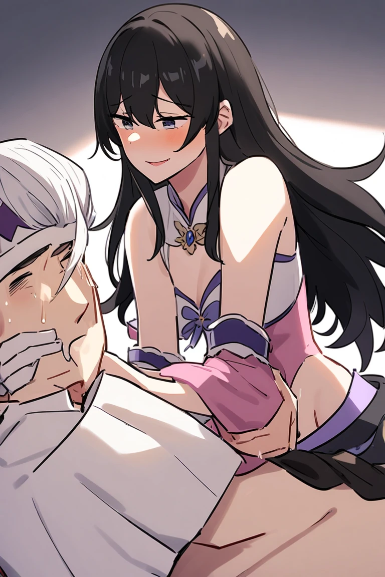 NSFW,masterpiece,Highest quality,High resolution,Super detailed,Shiro \(no game No life\),Young Girl,Long Hair,Multicolored Hair,Hair between the eyes,Gradient Hair,Yellow Eyes,Flat Chest,Erect nipples,uniform,Open clothes,Micro Mini Skirt,despair,((Oho face)),Embarrassed,blush,excited,Estrus,orgasm,Trembling,(Climax),(Squirting),(Ahegao),Roll your eyes、squint,(Middle-aged men),(Having intense sex),Insert,Creampie,hug,School