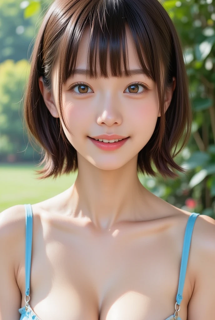 ((sfw: 1.4)), ((sfw, micro white bikini, beach, bony body, extra short hair, sidelocks-hair, smile, 1 girl)), ultra high resolution, (real: 1.4), RAW photo, highest quality, (photorealistic), focus ,Soft light,((15 years old)),((Japanese)),(((Young face))),(Surface),(Depth of field),Masterpiece,(Photoreal),Woman,Bangs,( (1 girl)