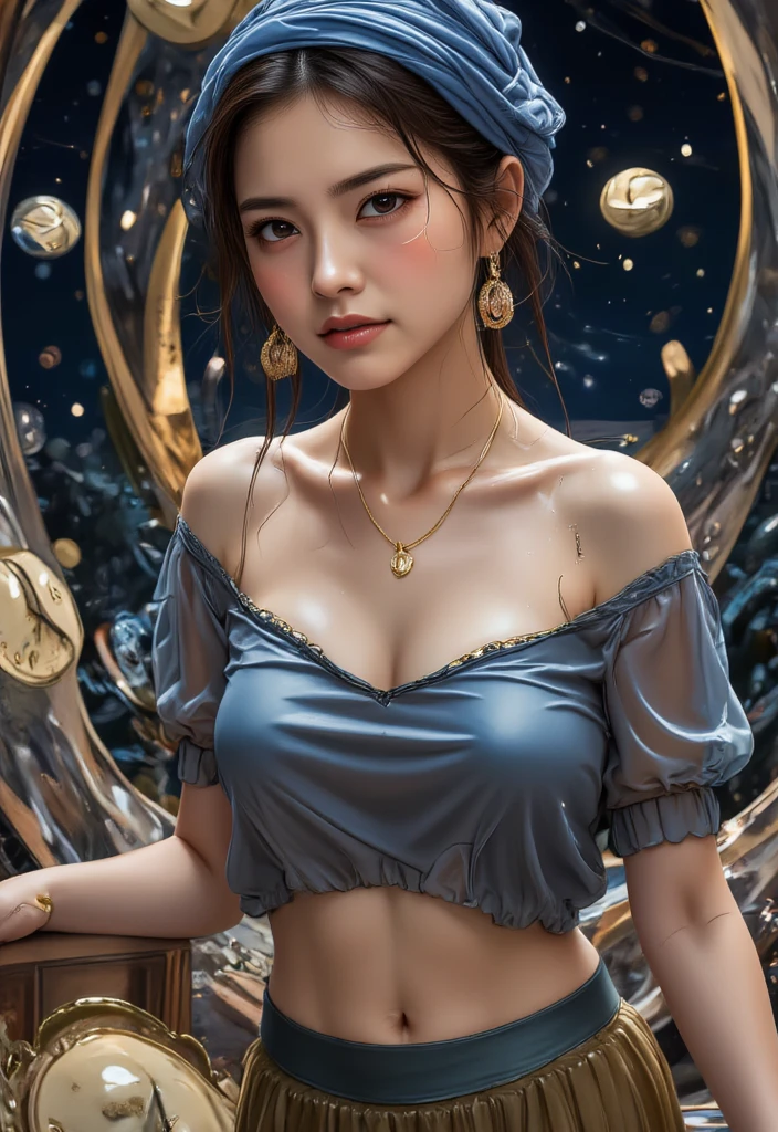 (Top Quality, 4K, Best Masterpiece, : 1.3), Beauty, Ultra Realistic, 1 Woman, (Big, Attractive Slender Body: 1.2), Abs: 1.1, Dark Brown Hair: 1.1, (Wet Body: 1.1, Wet Body: 1.1). 2), Fine face, fine lips, fine eyes, double eyelids, sexy low neck gown, emphasize big breasts, big ass, open chin, cleavage, yawning with big mouth, cleavage, pointed breasts, side poses, visible curves, party floor, dance floor, party sofa, lying with friends, sheer robes