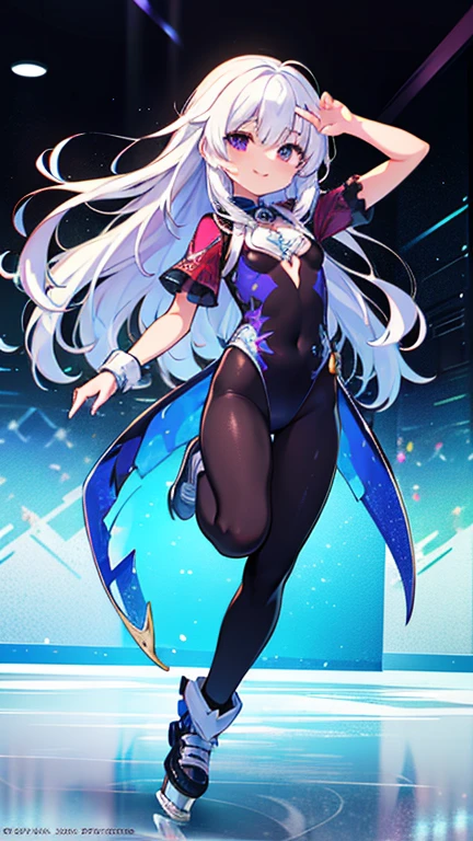 ((Highest quality)), (detailed), Big winged angel girl,（Long blonde side tail）、 、Competitive swimsuit-style metal armor、Readying a sickle spear、Small breasts、Wearing flames、Purple Eyes