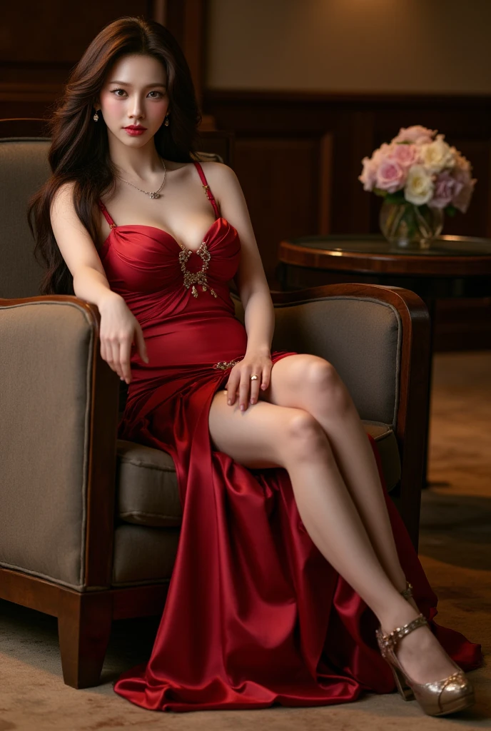 Jessica Rabbit in a red rose dress